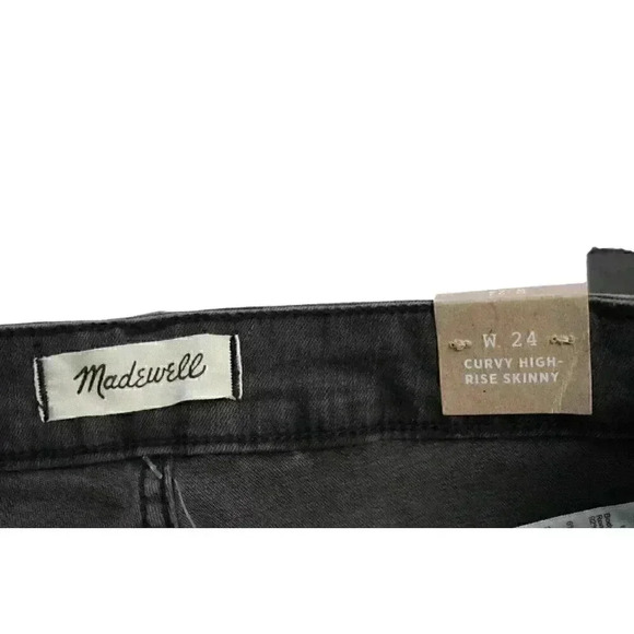 NWT Madewell Jeans Size 24 Curvy High Rise Skinny Gray Distressed Denim - Picture 3 of 16